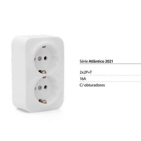 TOMADA SALIENTE ATLANTICO DUPLA 2x2P+T BR