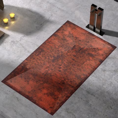 BASE CHUV STONE 3D OXIDO C/VALVULA 80x120