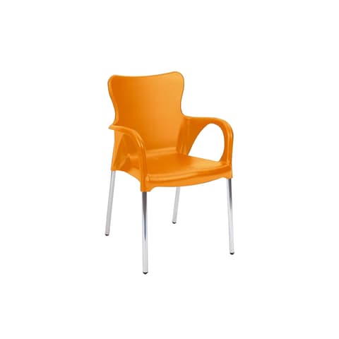 CADEIRA EMPILHAVEL LARANJA 8306AL-06 P/ALUMINIO