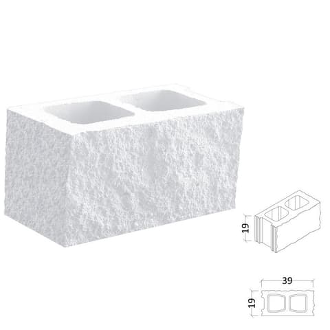 BLOCO SPLIT BRANCO 2 FACES ESQUINA 40x20x20 Hidrof *