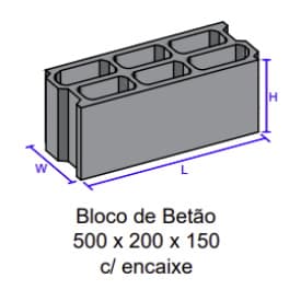 BLOCO BETAO C/Encaixe 50x20x15