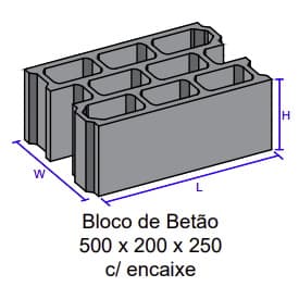 BLOCO BETAO C/Encaixe 50x20x25