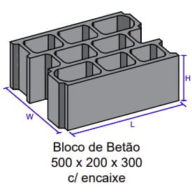 BLOCO BETAO C/Encaixe 50x20x30