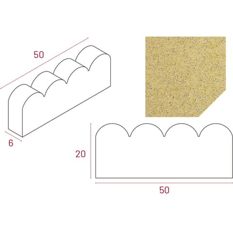 LANCIL JARDIM ONDAS BEGE 50x20x6 *