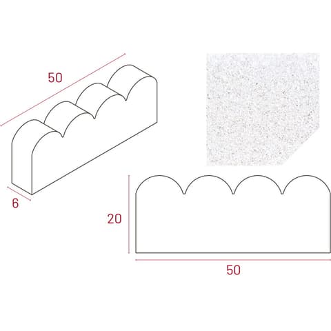 LANCIL JARDIM ONDAS BRANCO 50x20x6
