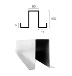 PERFIL OMEGA AÇO GALVANIZADO 100x60x02 V/Metro *