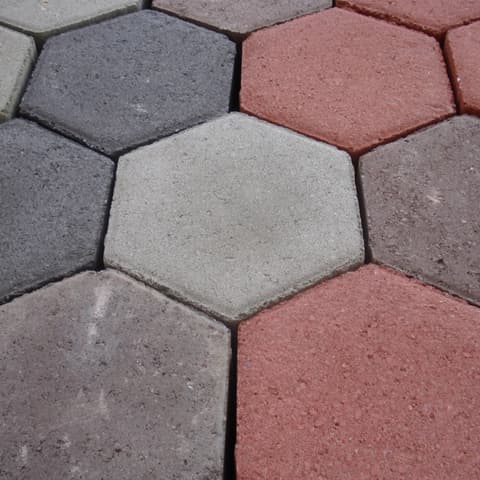 PAVE HEXAGONAL 6cm Branco/ Preto/ Vermelho