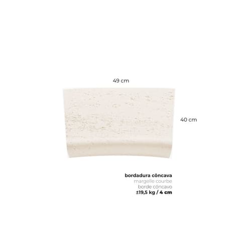 MA BORDADURA PISCINA CONCAVA 40cm BRANCA BC-306 49x40x4