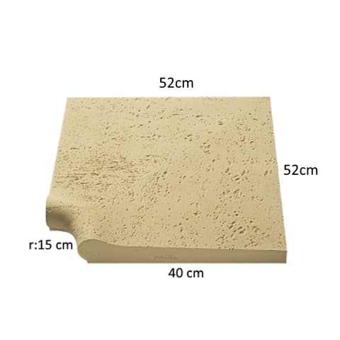 MA CANTO PISCINA CONCAVO 40cm AMARELO C-306 52x40x4