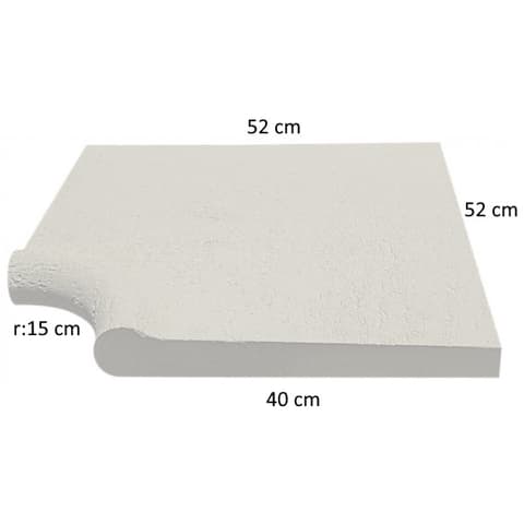 MA CANTO PISCINA CONCAVO 40cm BRANCO C-306 52x40x4