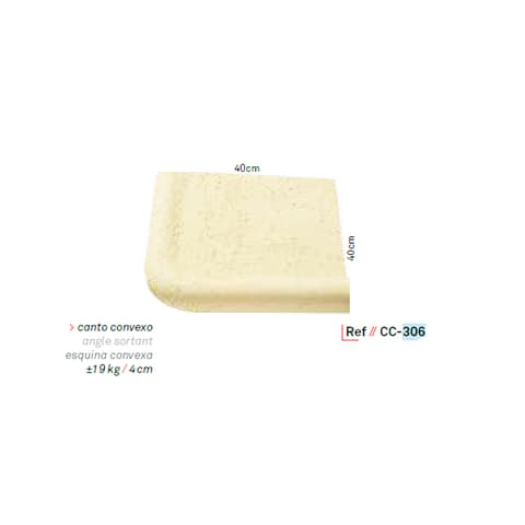 MA CANTO PISCINA CONVEXO 40cm BRANCO CC-306 40x40x4