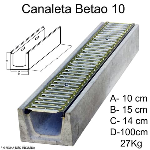 CANALETA BETAO 100x10 H14