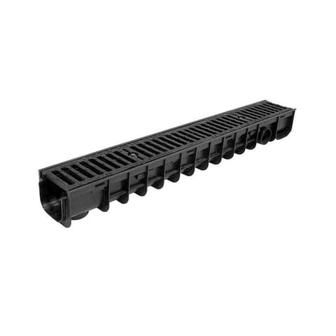 CANALETA PP PRETO C/GRELHA PP 1000x110x55 ***