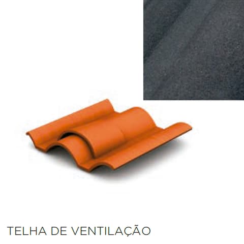 TELHA ARGIB. VENTILAÇAO PRETA LISA ARDOSIA