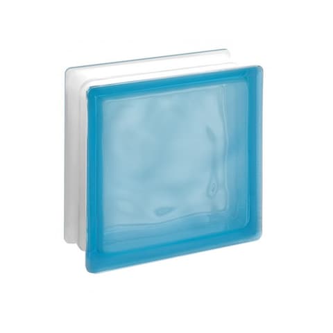 TIJOLO VIDRO 19x19x8 ONDULADO AZUL