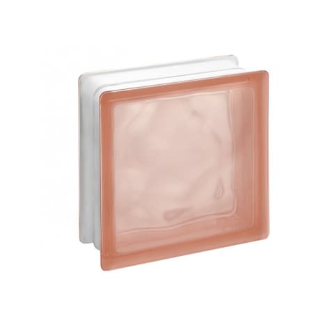 TIJOLO VIDRO 19x19x8 ONDULADO ROSA *