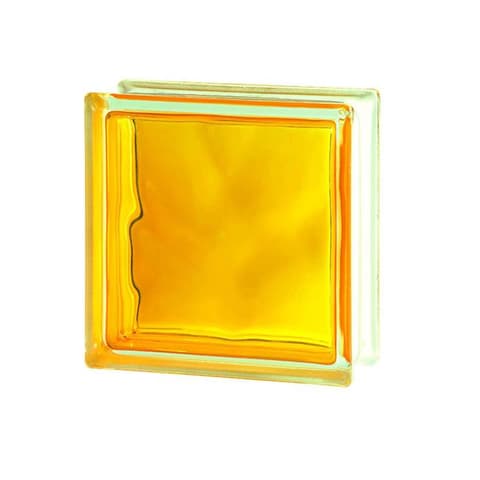 TIJOLO VIDRO 19x19x8 ONDULADO INJECTADO AMARELO *