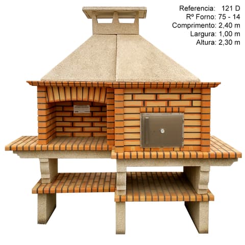 CHURRASQUEIRA C/FORNO 80cm p/brita