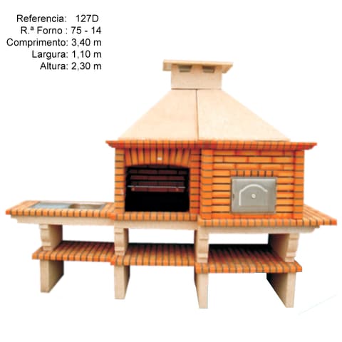 CHURRASQUEIRA C/FORNO 127D 80cm PIO p/brita