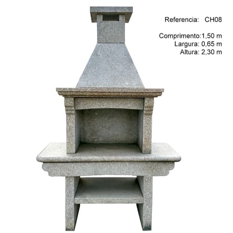 CHURRASQUEIRA GRANITO CH08 s/g L.150 x A.230 x F.65