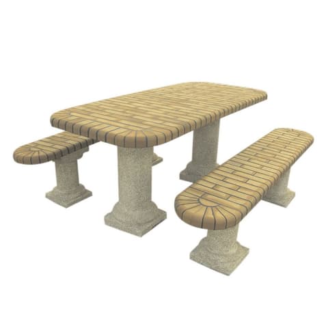 MESA TIJOLO C/2 BANCOS 07 Pes britados