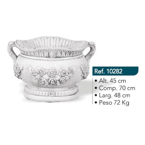 VASO REDONDO ROSAS C/ASAS ENVELHECIDO 10282