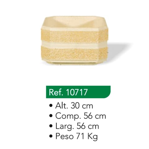VASO SEMI-QUADRADO C/FUNDO 10717