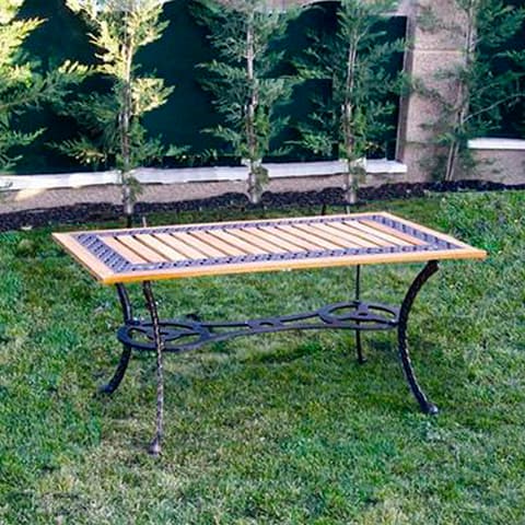 MESA MADEIRA FERRO FORJADO 118x64x65,5