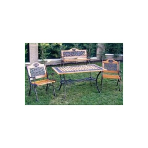 MESA MADEIRA FERRO FORJADO 145x78x68cm