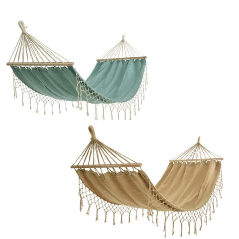 CAMA DE REDE MEXICANA LONA 200x100 VERDE/BEGE