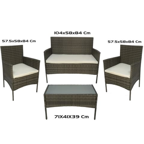 CONJUNTO BALI SOFA+2 POLTRONAS+MESA
