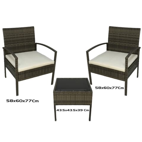 CONJUNTO BAHAMAS 2 POLTRONAS+MESA