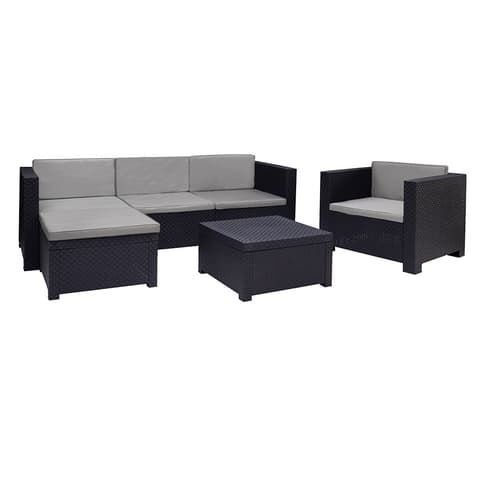 CONJUNTO MANHATAN GRAFITE SOFA+CADEIRAO+MESA