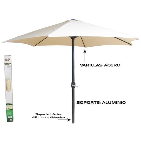 GUARDA-SOL ALUMINIO Ø3m BEGE MØ48