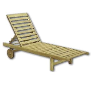 ESPREGUIÇADEIRA C/RODAS MADEIRA ACACIA 193x60x30cm