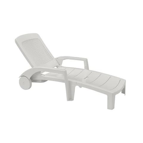 ESPREGUIÇADEIRA PLASTICA BRANCA C/RODAS