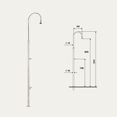PIS CHUVEIRO C/LAVA PES INOX 870221 ***