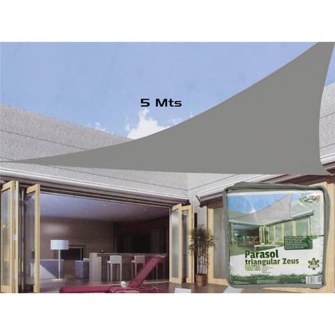REDE SOMBRA TRIANGULAR 5M TECIDO CINZA