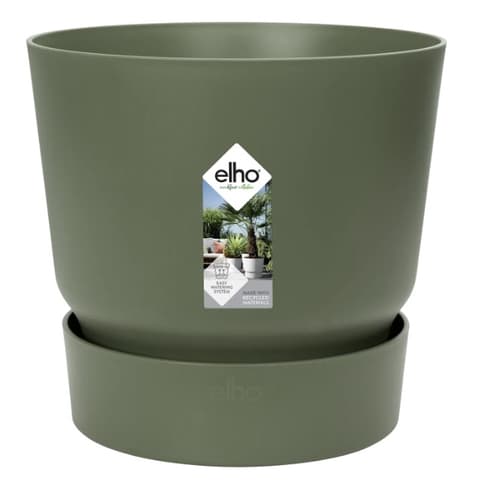 VASO PLASTICO GREENVILLE C/PRATO Ø16cm VERDE