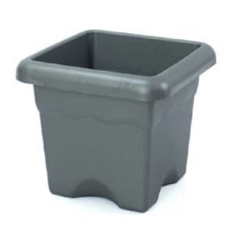 VASO PLASTICO QUADRADO 33cm 14L CINZA