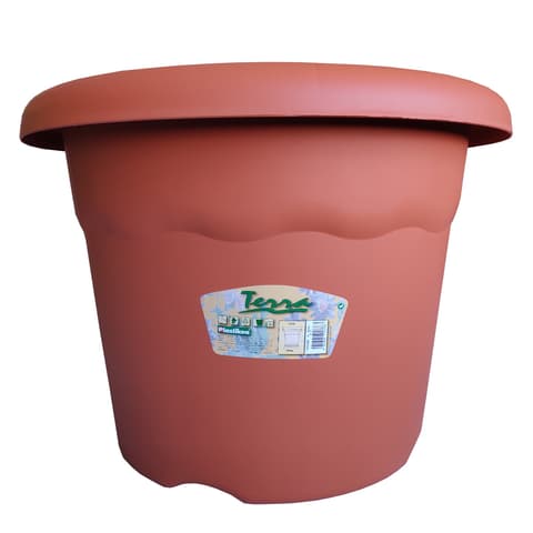 VASO PLASTICO REDONDO Ø40cm 21L TERRA