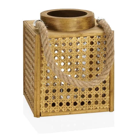 PORTA VELA FAROL MDF RATAN 18x18x23.5cm