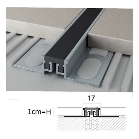 JUNTA DILATAÇAO AL/ NAT.+BORRACHA PRETA 2.70mt x 10x17mm 99971