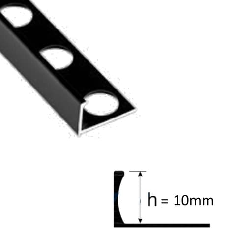 PERFIL L AL H10mm 2.60ml FOSCO PRETO