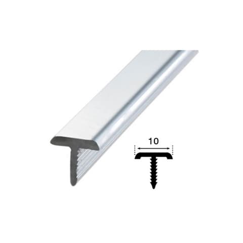 PERFIL T ALUMINIO W10mm 2.5mt PRATA