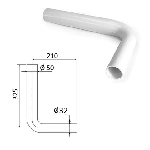TUBO AUTOCLISMO NORMAL SANIJATO Ø50xØ32x325MM