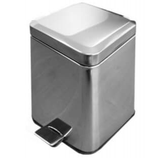 BALDE C/PEDAL INOX 05L QUADRADO