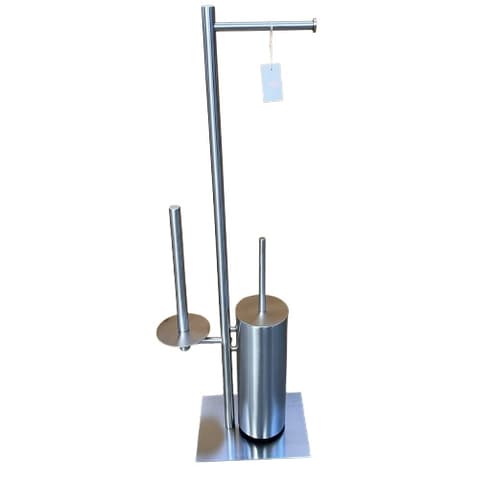 PORTA ROLO PE DUPLO C/PIAÇABA Nº56 INOX ESCOVADO