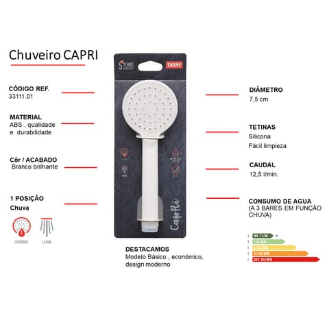 TATAY CHUVEIRO CAPRI BR 3311101