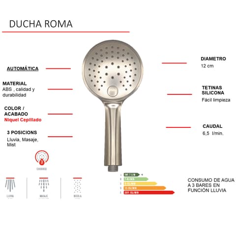 TATAY CHUVEIRO ROMA CR S/BRILHO 3314108